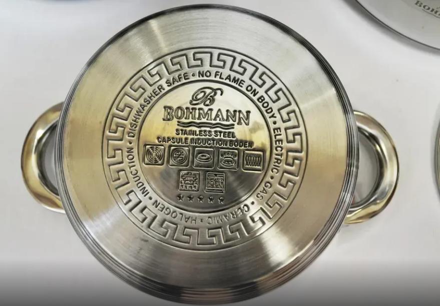 Набір каструль Bohmann BH-1275N, 6 шт. з кришками, нержавіюча сталь 18/10, для індукції