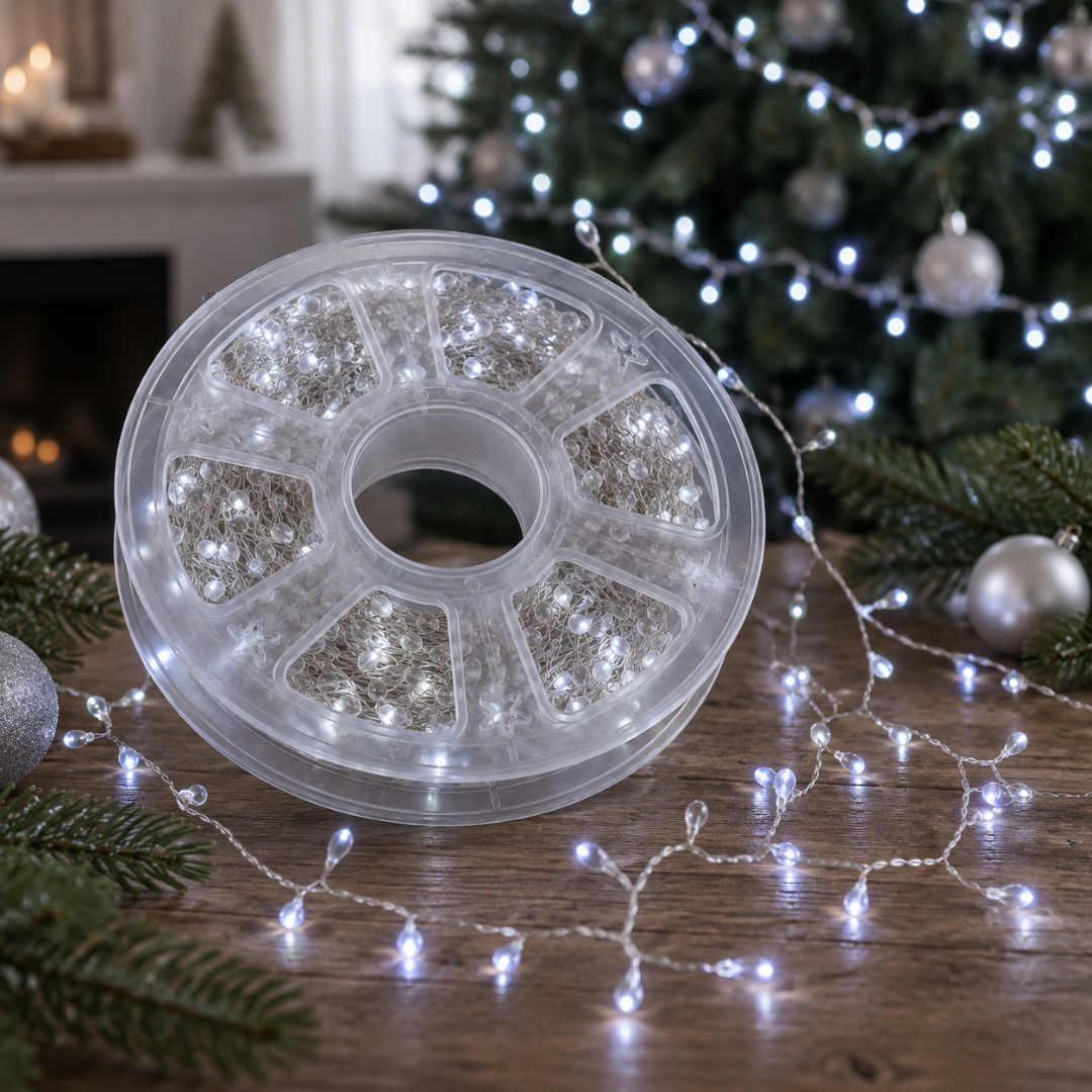 Гірлянда роса гілка 1500 LED 50 м біле світло бабіна